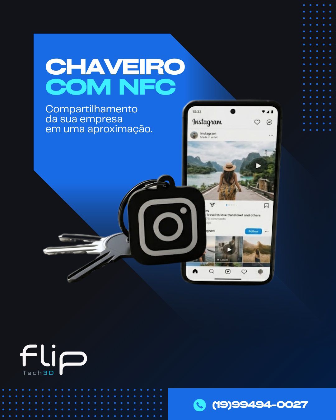 Chaveiro com NFC