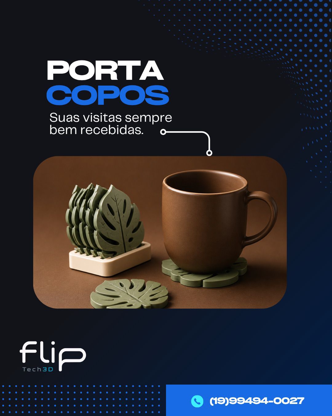 Porta copos impresso em 3D