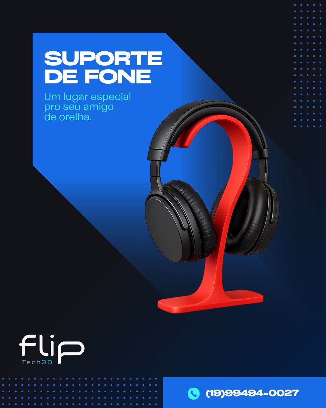 Suporte de fone de ouvido impresso em 3D